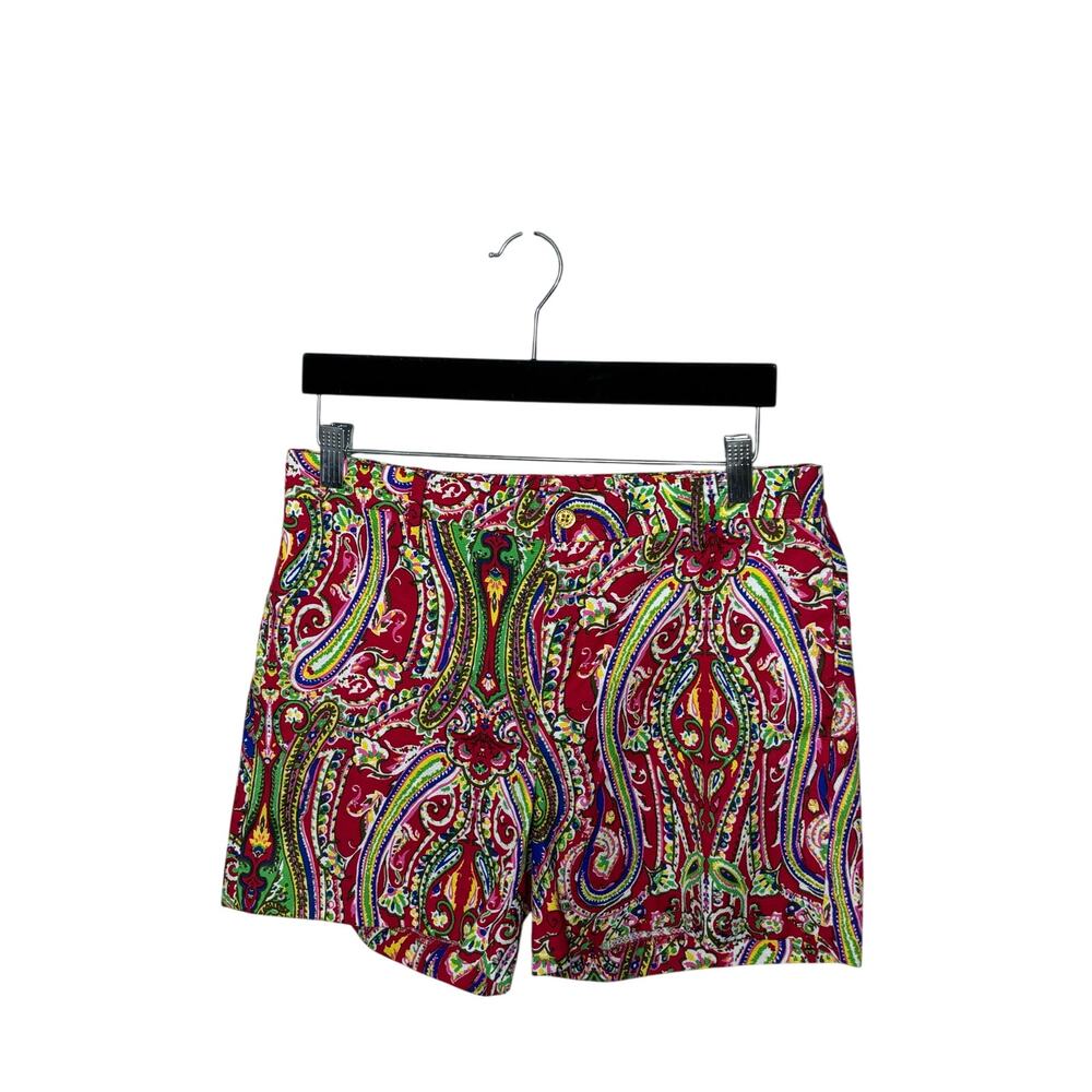 Lauren Ralph Lauren Paisley Red Chino Shorts 100% Cotton Multicolor Size 6